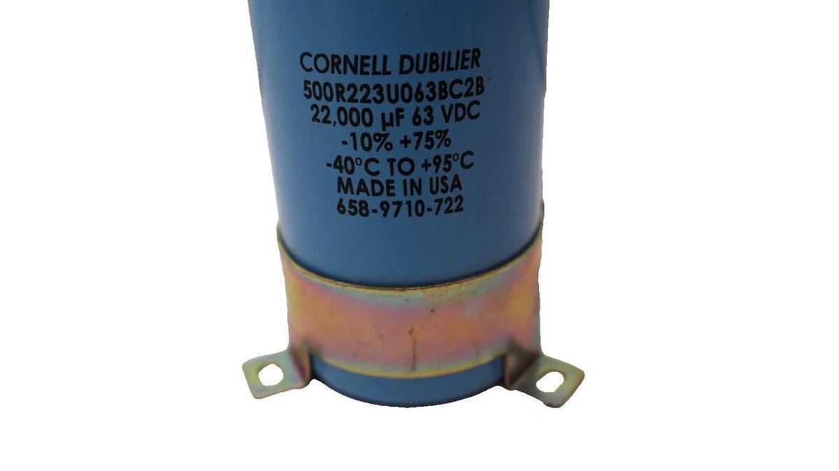 Used CORNELL DUBILIER 500R223U063BC2B 22,000uF 63Vdc Capacitor