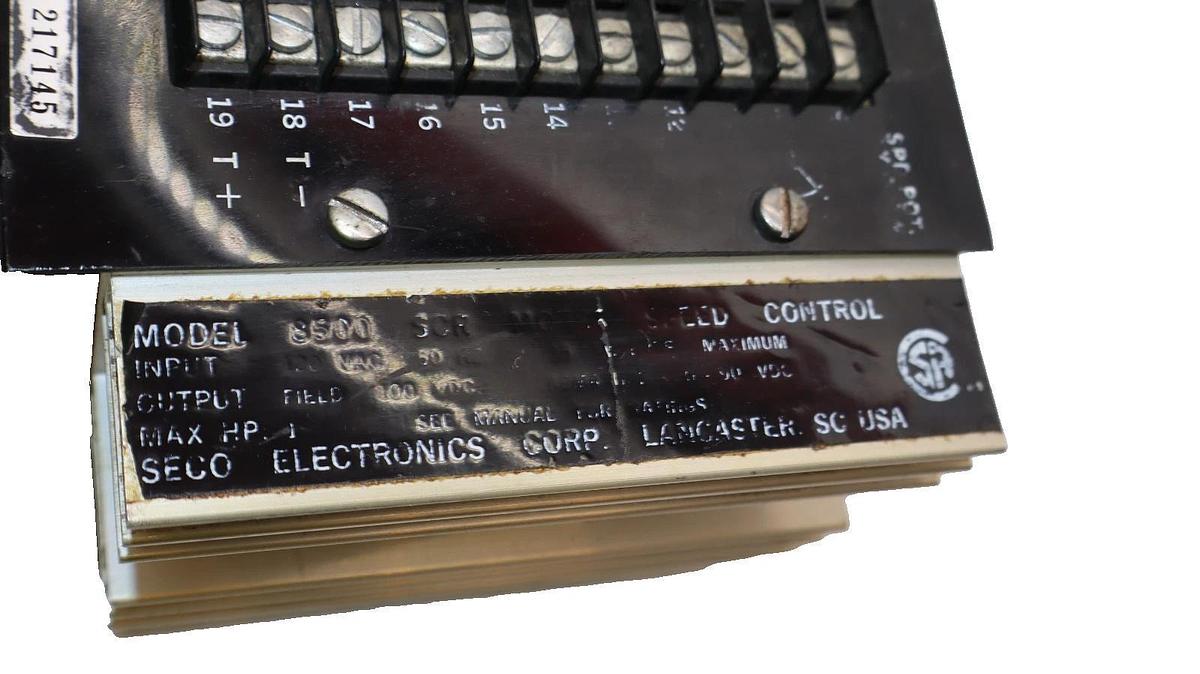 Used Seco Electronics Motor Speed Control 8500 SCR 120Vac 15A 0-90Vdc Armature