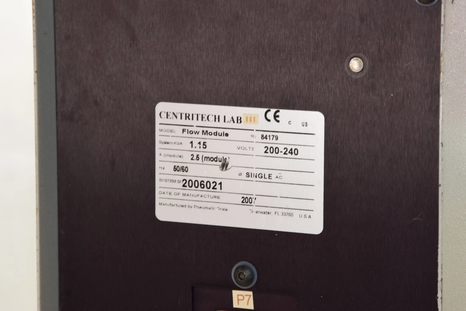 Used Carr Centritech Lab III Flow Module 84179, 200-240 VAC,