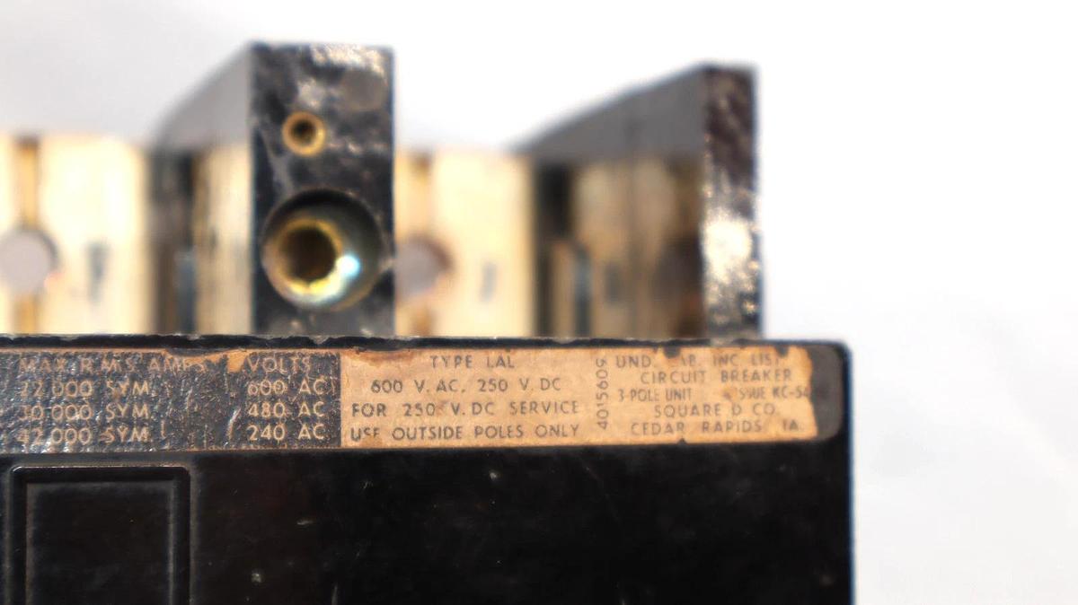 Used Square D Circuit Breaker LAP36400 400A 400 Amp 3 Pole 3p Magnetic Trip Adj Unit