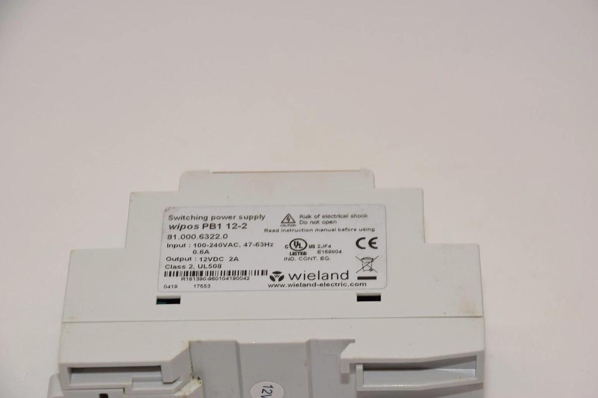 Used WIELAND PB1 12-2 , 100-240Vac 47-63Hz 0.6A Switching Power Supply