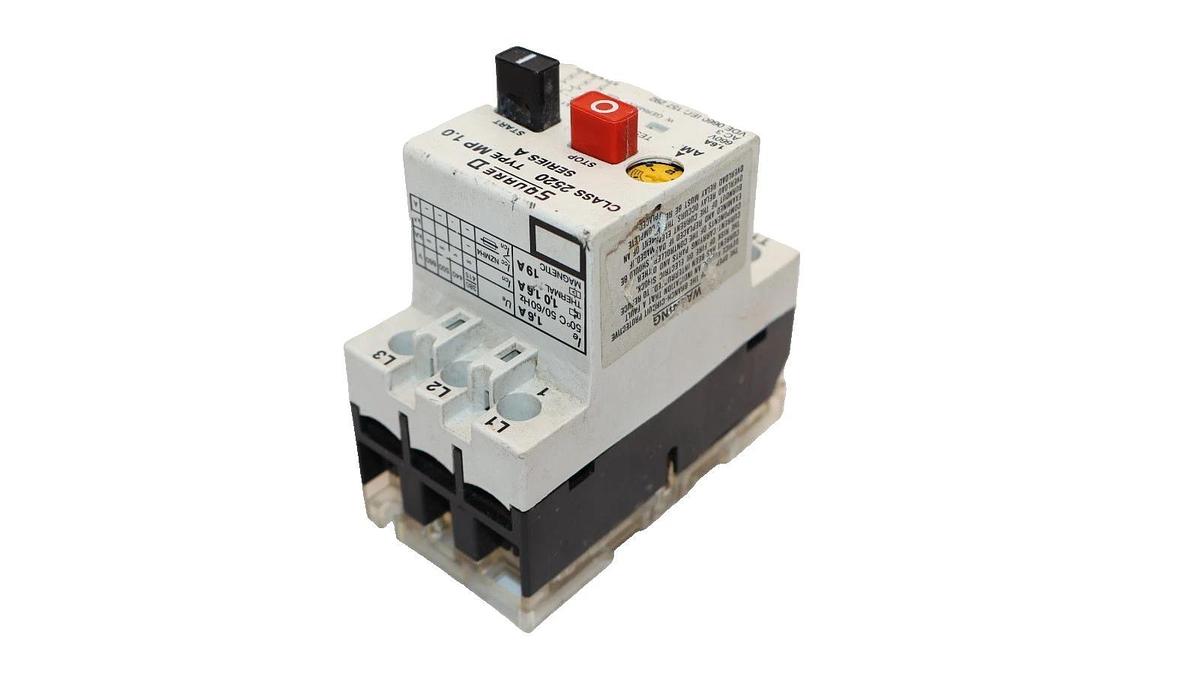 Used Square D 2520-MP 1.0 Series A 1.6A 660V 3P Manual Starter (Lot of 3)
