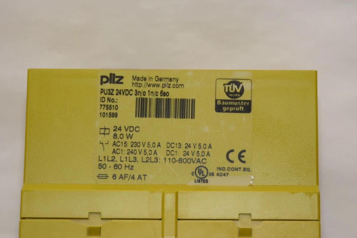 Used PILZ PU3Z 24Vdc 3n/0 1n/c 775510 Safety Relay