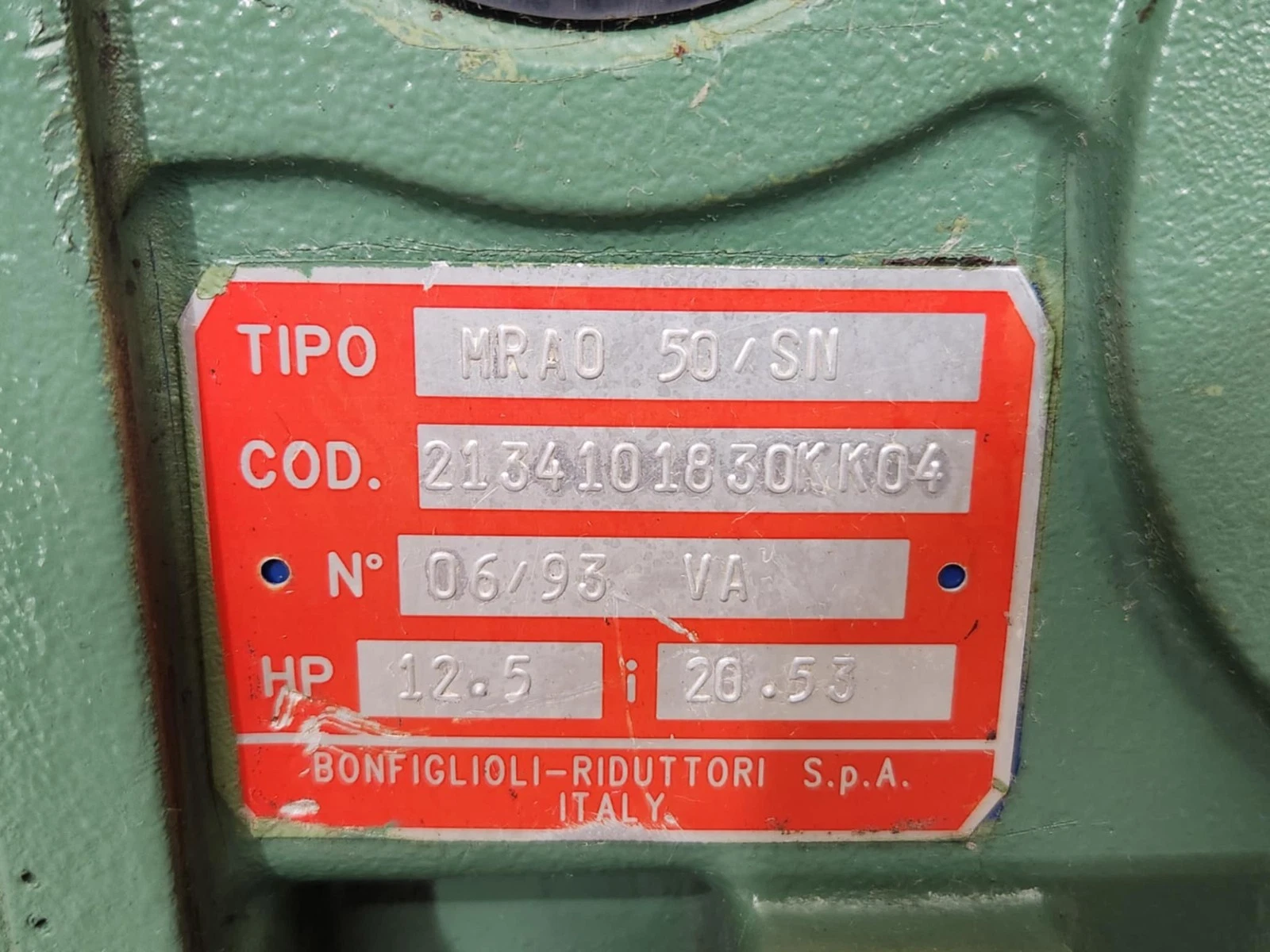 Bonfiglioli Riduttori Speed Gear Reducer MRAO 50/SN 14200307