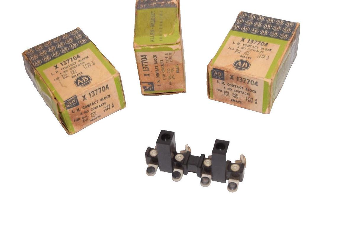 Allen Bradley X 137704 L.H. Contact Block (New - Lot of 3)