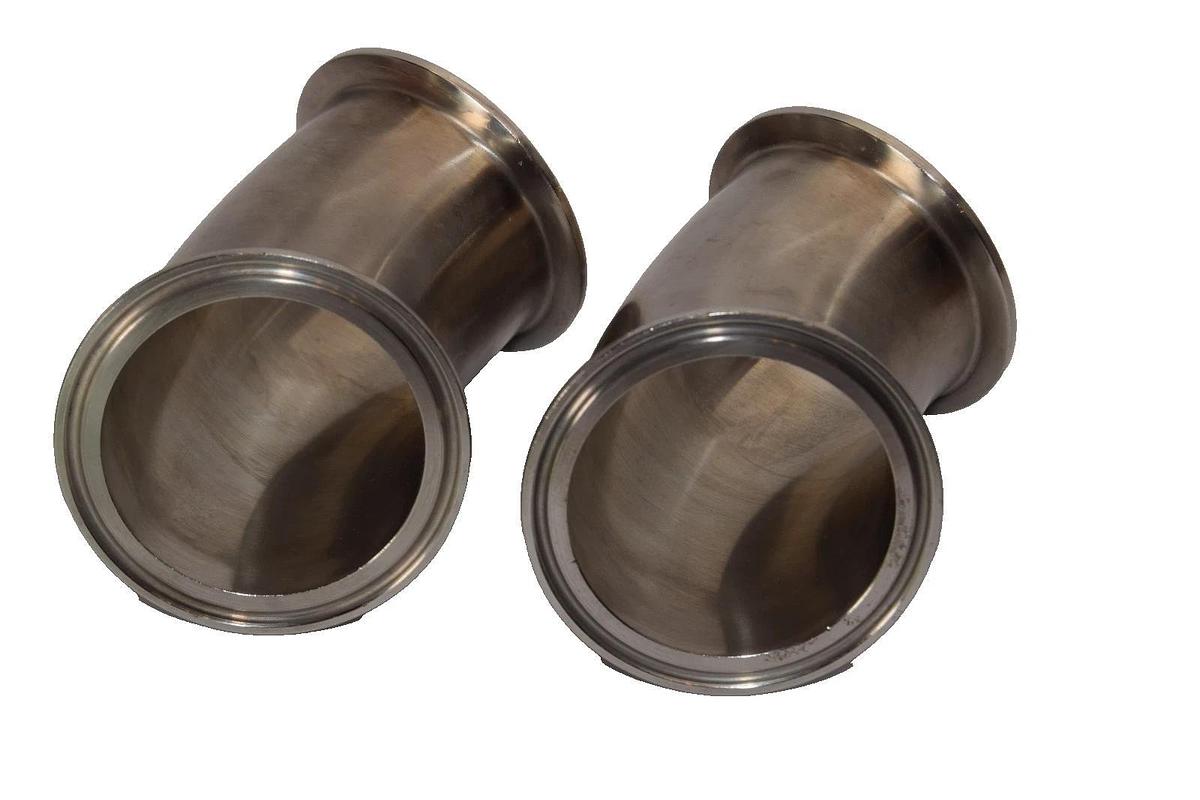 3" Sanitary 45° Sanitary Clamp 304 Stainless Steel Fitting (New - Lot of 2)