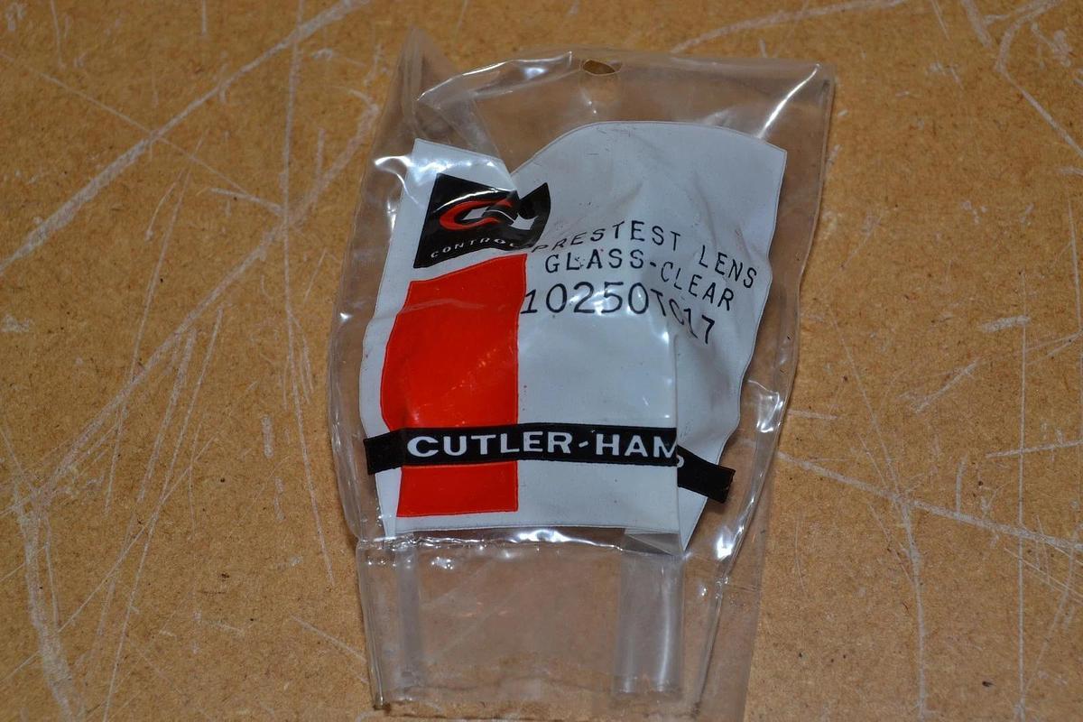 CUTLER HAMMER 10250TC17 GLASS-CLEAR PRESTEST LENS NEW