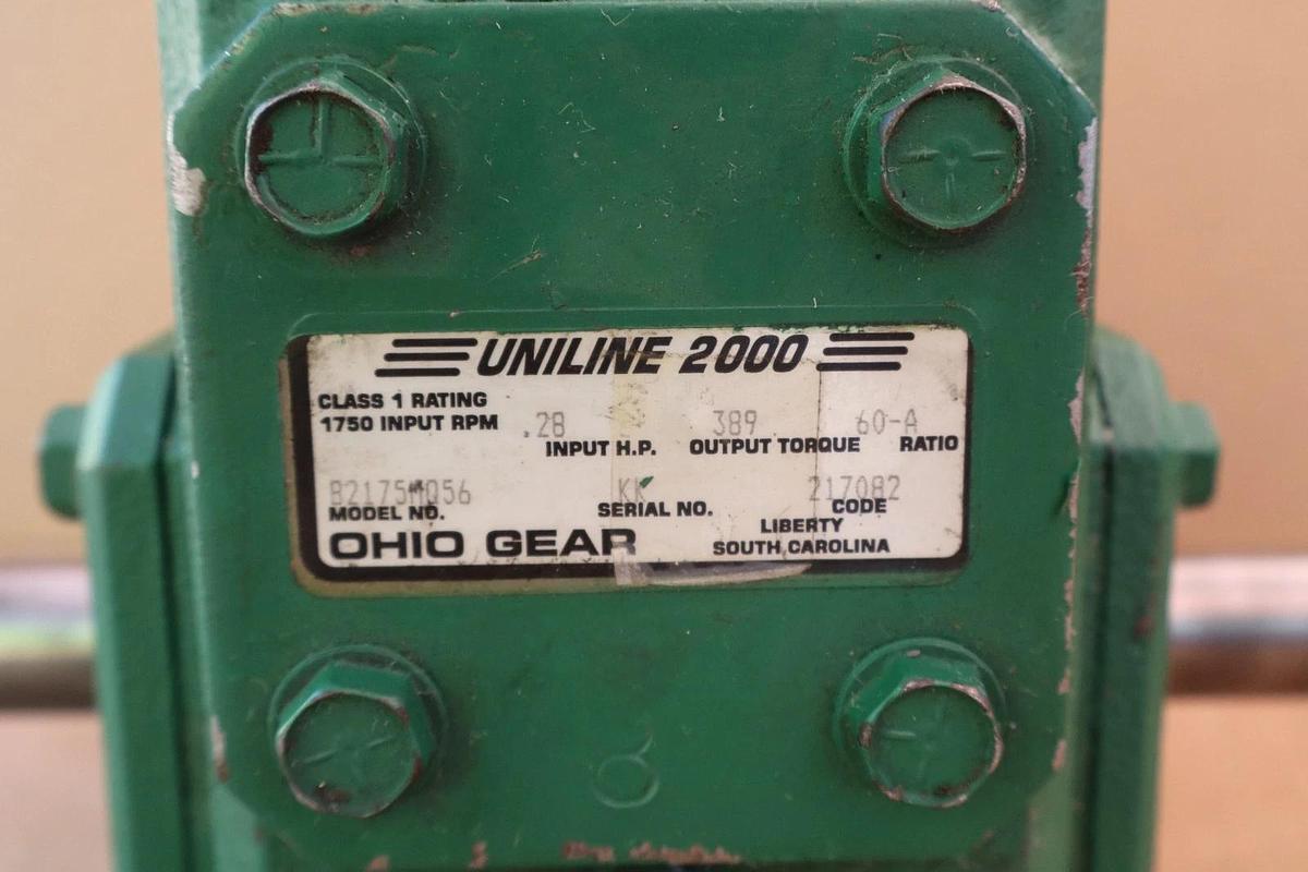 Ohio Uniline 2000 Gear Box Speed Reducer Inline B2175MQ56 60-A *NOS*