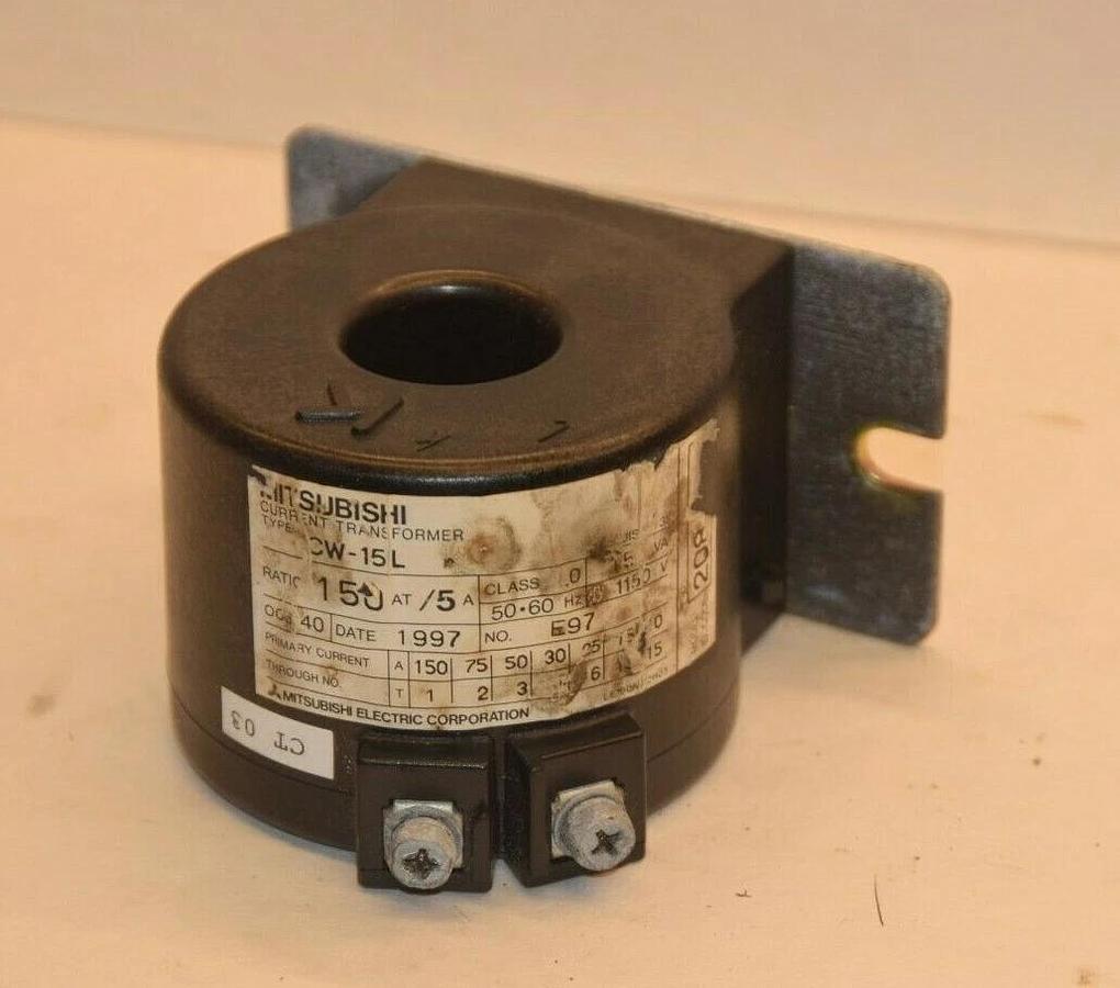 Used MITSUBISHI ELECTRIC CW-15L CW15L 150@5A 15VA 50/60Hz CURRENT TRANSFORMER