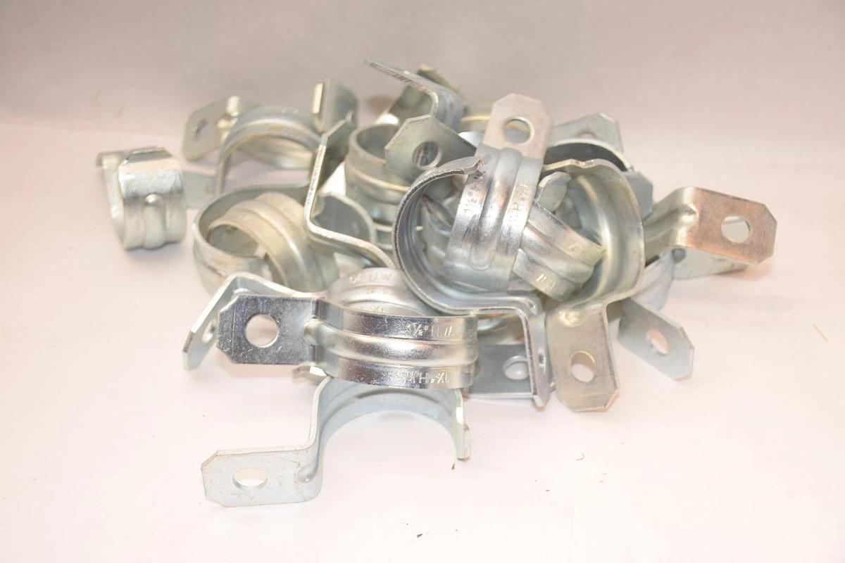 (NEW - Lot of 25) RACO H.W. 1-1/2" One Hole Conduit & Pipe Clamp , Steel