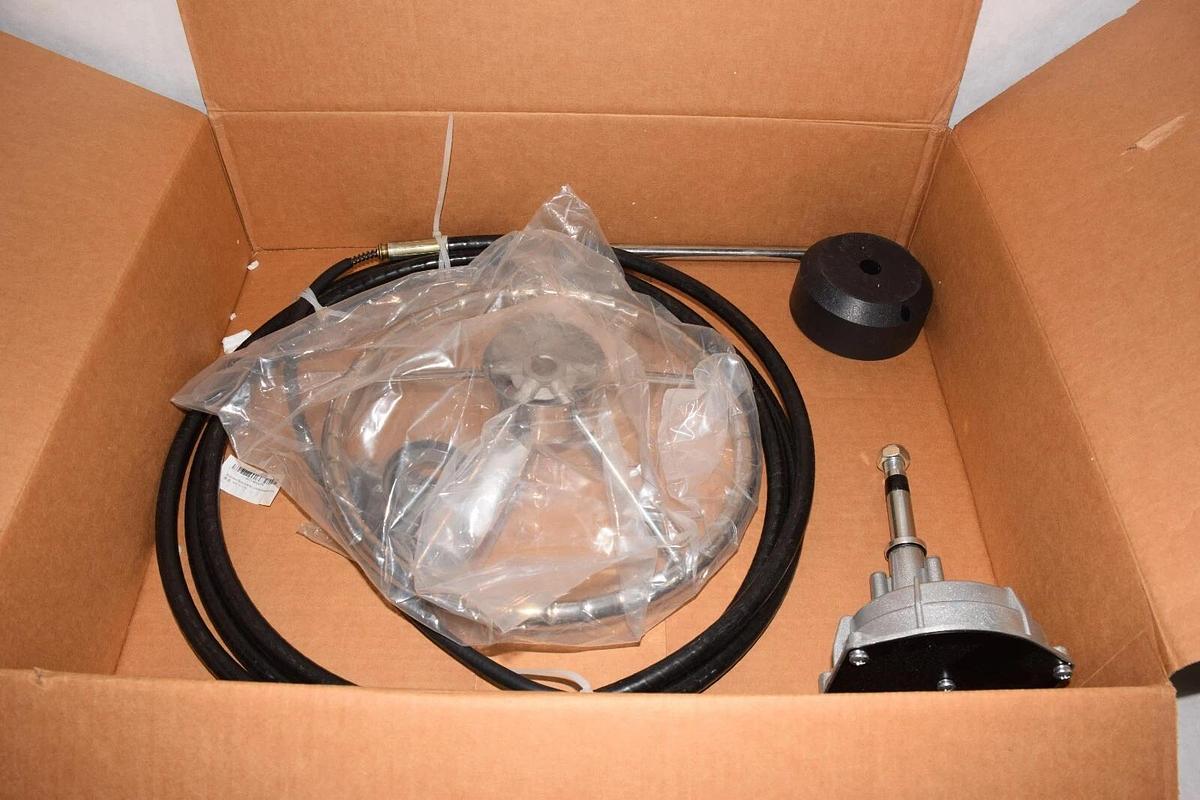 (NEW) R RUR Quick Connect Rotary Steering Systems W/Stainless Steering Wheel 16'