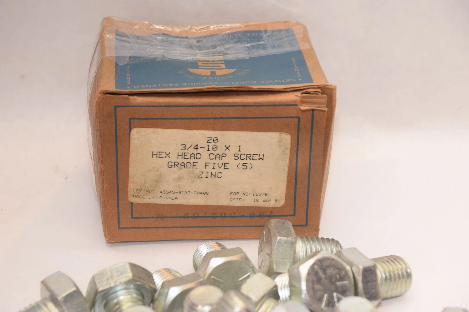 NEW (lot 20) THE HOUSE OF MILLION SCREWS 3/4-10 x 1 Grade 5 Hex Head Screw bolts