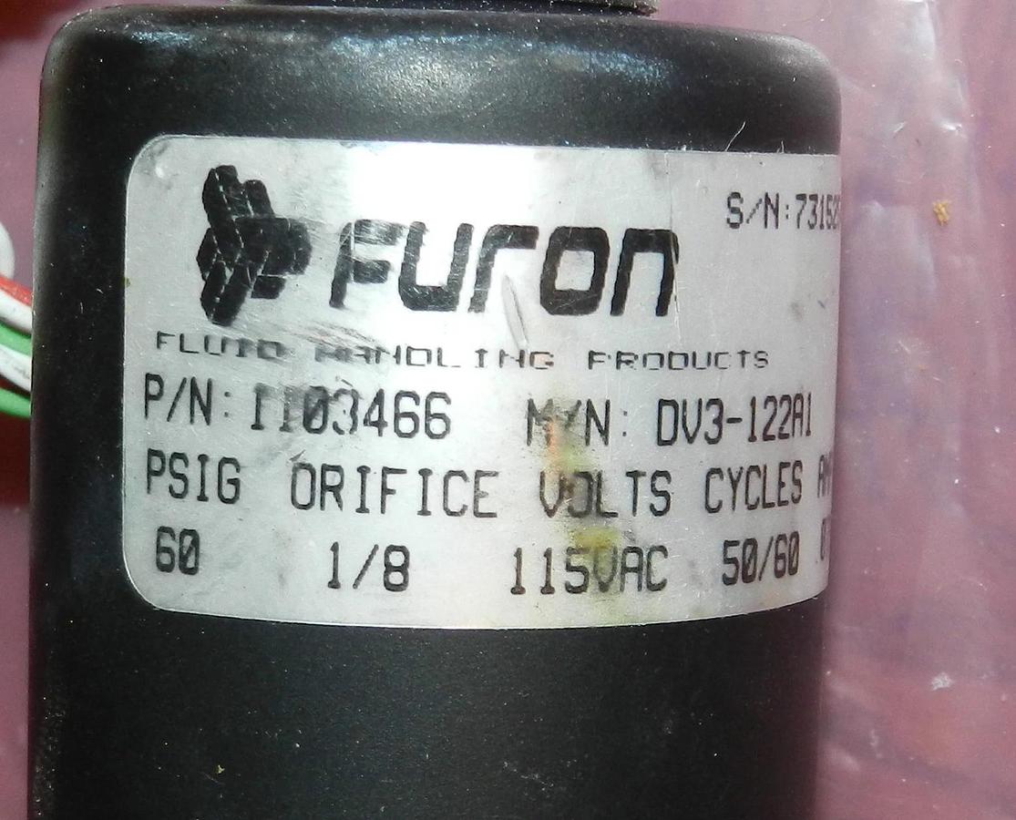 FURON VALVE DV3-122A1 DV3122A1 DV3 122A1 1103466 115 VAC 60 PSI NEW