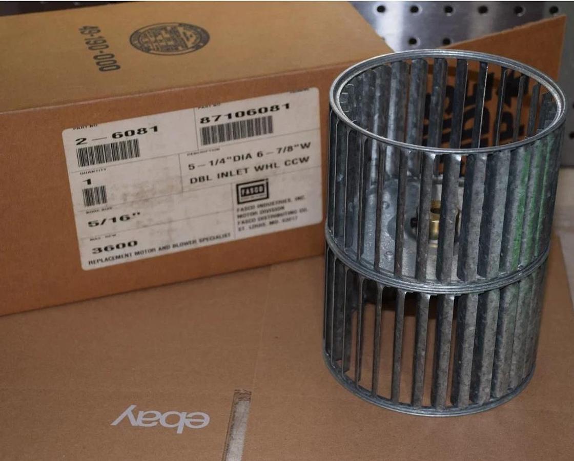 Fasco DBL Galvanized Blower Wheel 2-6081 87106081 5-1/4" D 6-7/8" W 5/16" B NEW