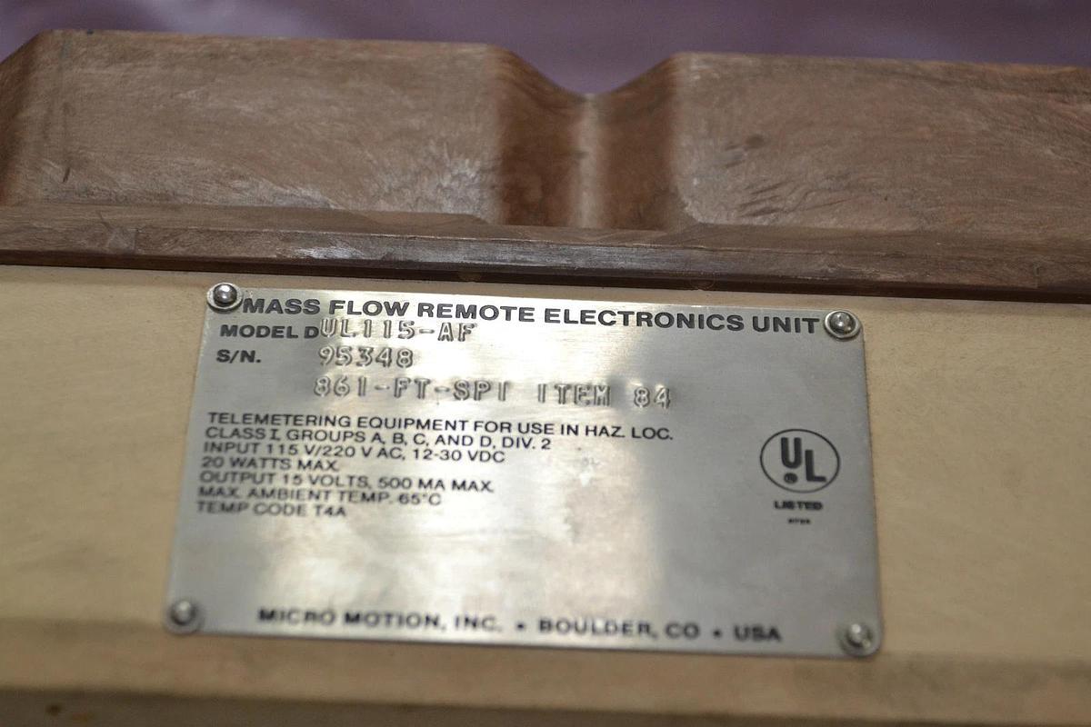Used MICRO MOTION MASS FLOW REMOTE ELECTRONICS UNIT DUL115-AF DUL115 AF FMC-00-0116-B
