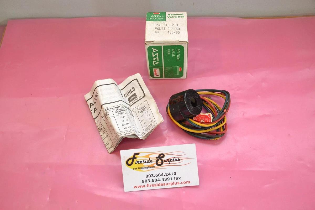 ASCO SOLENOID VALVE 198-216-2-D 198 216 2 D 1982162D 480V 480 V NEW