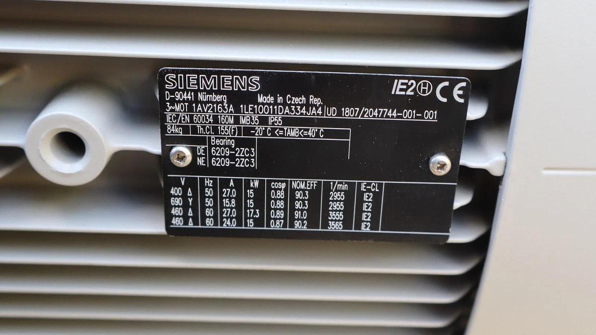 Siemens 3ph Motor IE2 1AV2163A 1LE10011DA334JA4 UD 1807/2047744-001-001 15kW NEW