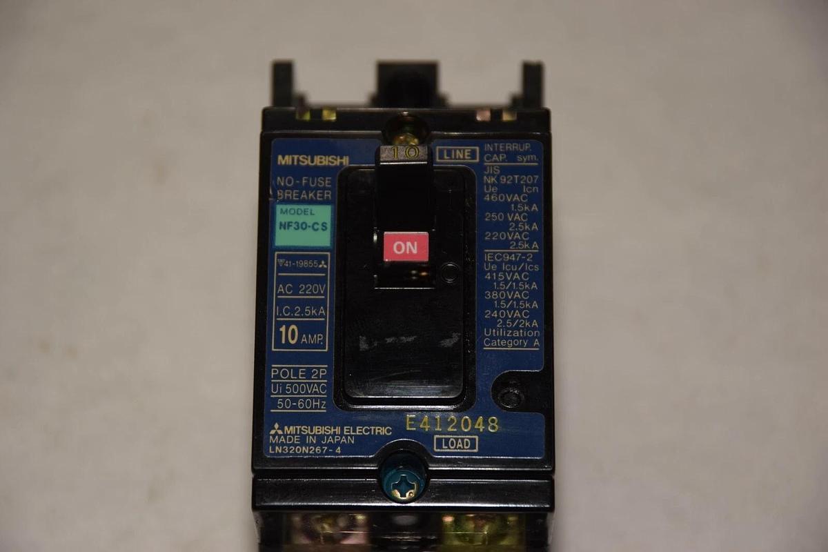 Used MITSUBHISI NF30-CS NF30CS 10A 2 POLE 500VAC 50-60Hz CIRCUIT BREAKER