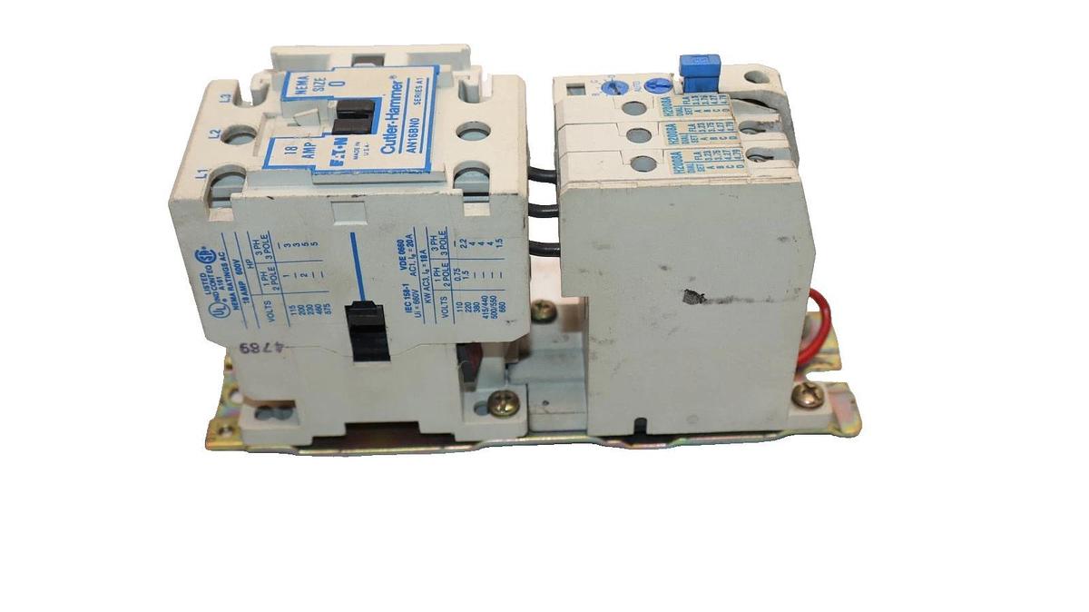 Used Cutler-Hammer Eaton Starter CH AN16BN0 Size Sz 0 600V 18A 18 Amp 120v coil