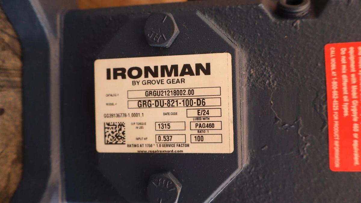 IRONMAN GROVE GEAR Box Double Reduction Speed Reducer GRG-DU-821-100D6 100:1 NEW