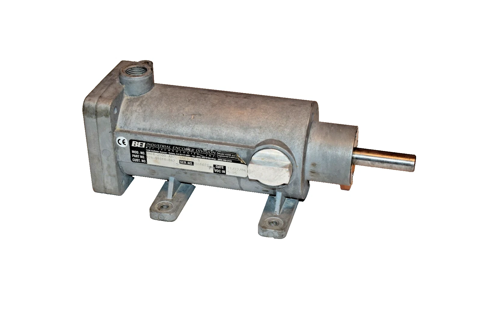 Used BEI Encoder 924-01018-842 H40A-2000-ABZC-4469-SC-S 5-15VDC MODEL H25