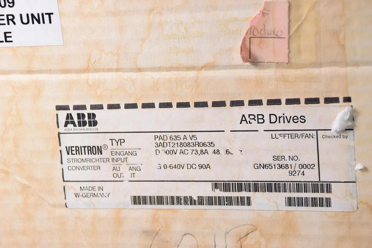 (NEW) ABB PAD 635 A V5 , 3ADT218083R0635 PAD/PSD Vertron Power Converter