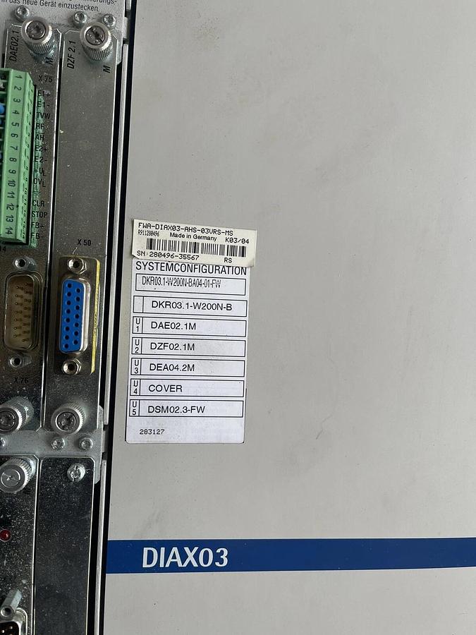 Used Indramat Digital A.C. Servo drive DKR03, DKR03.1-W200N-B FWA-DIAX03-AHS-03VRS-MS