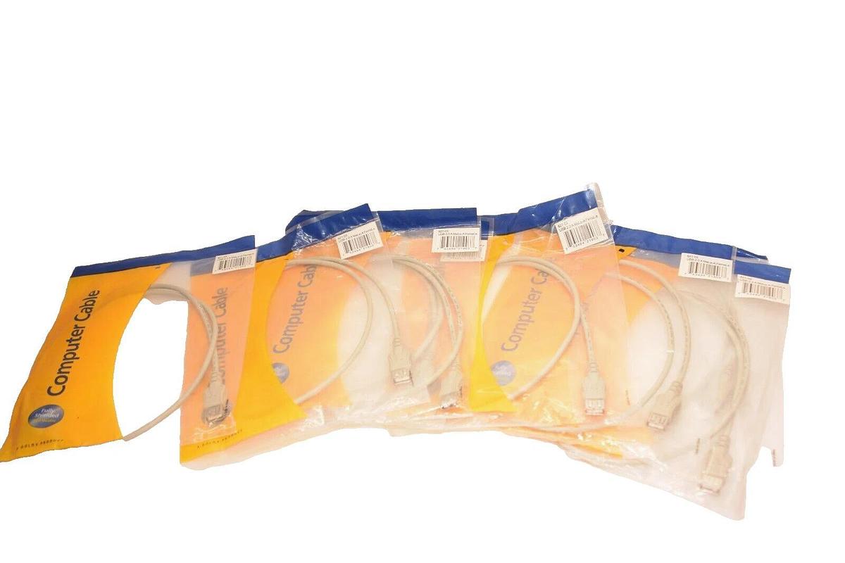 (NEW - Lot of 8) COMPUTER CABLE 621-03 USB 2.0 Male-A Female 3" Cable