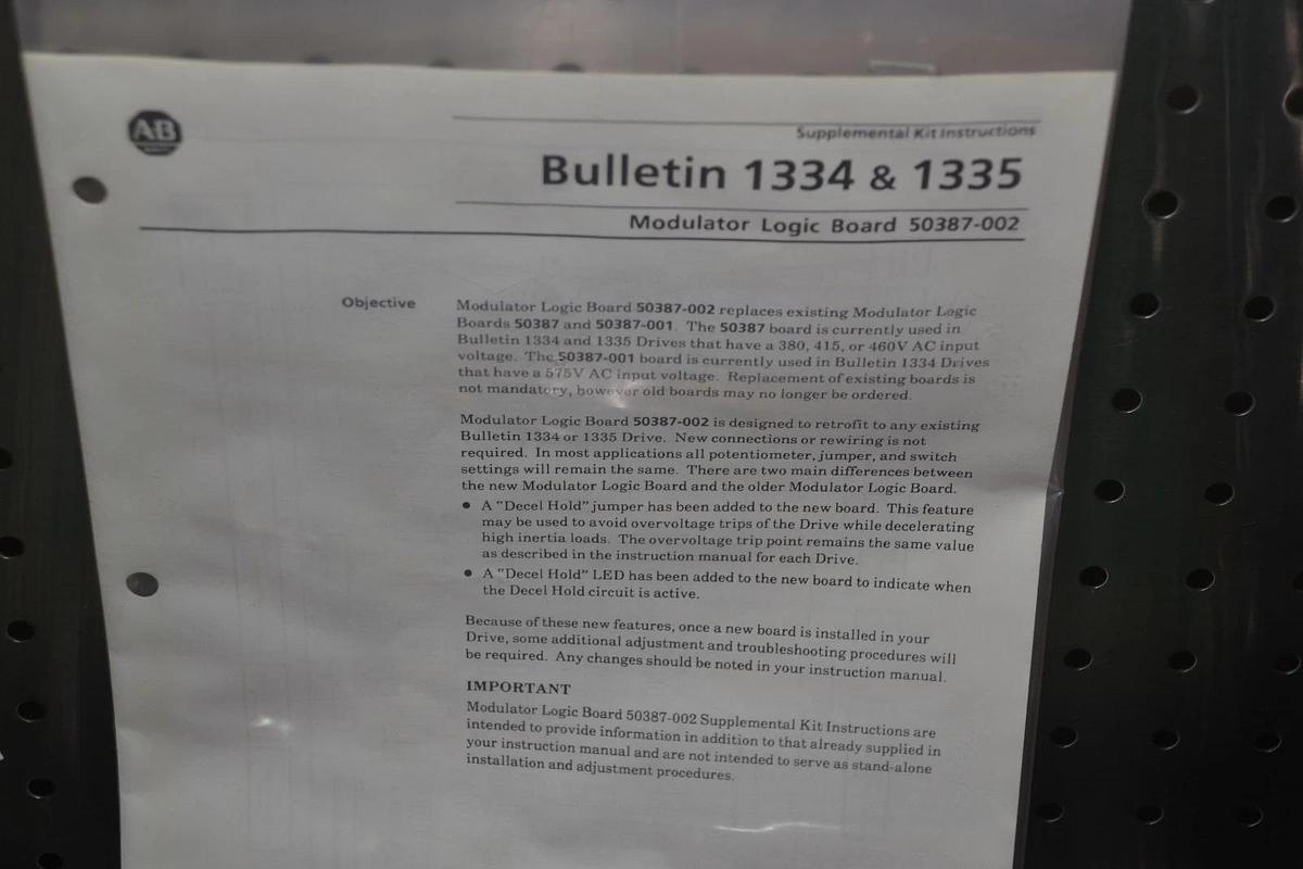 ALLEN BRADLEY S50387-002 MODULATOR LOGIC ASSEMBLYPCB, NEW