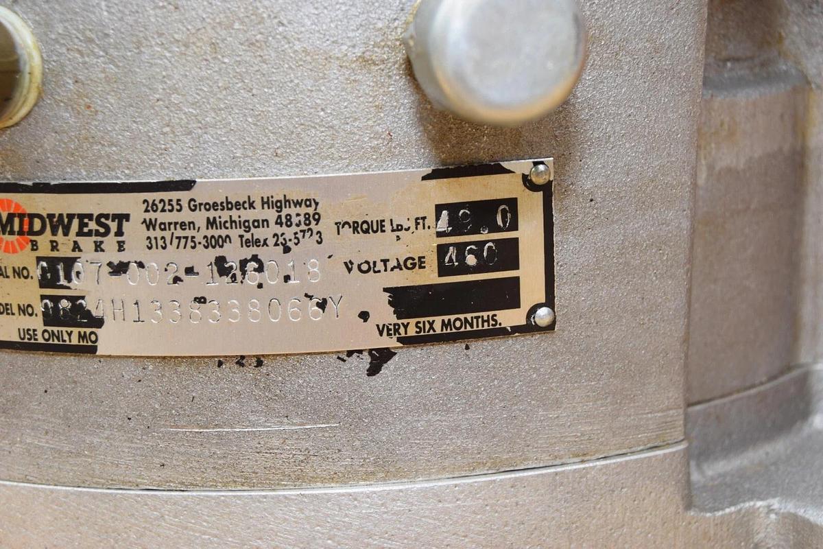 MIDWEST BRAKE 9824H1338338066Y 49 ft lbs 460v 1-1/2" 9824-H1338-3380-66Y NEW