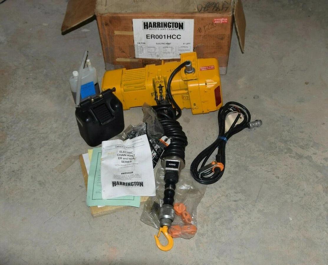 Harrington 1/8 Ton Electric Hoist 1/8T ER001HCC 6' Lift single speed (NEW)