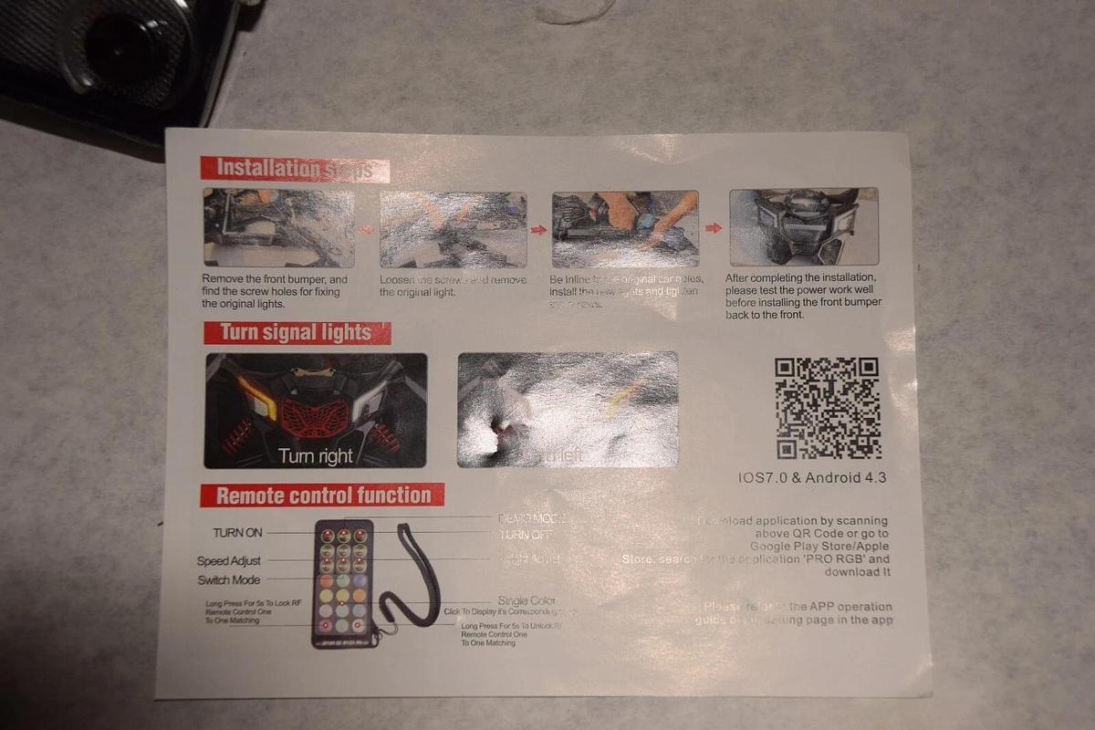 (NEW) X003CATJXF RGB Chasing X3 Front LED R XDS XRS Turbo Turning Light Assembly