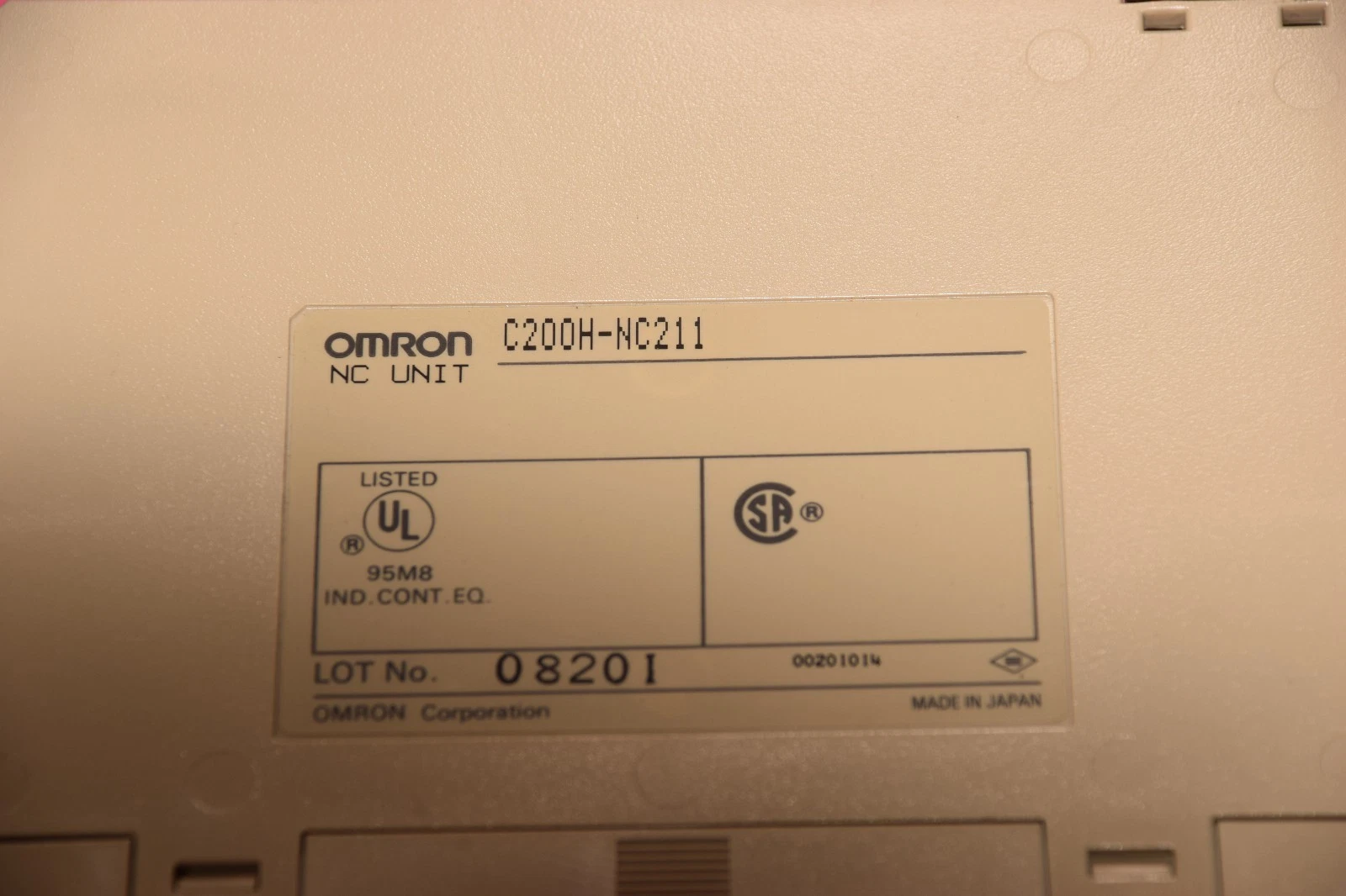 Used Omron Module NC Unit, C200H-NC211, NC211