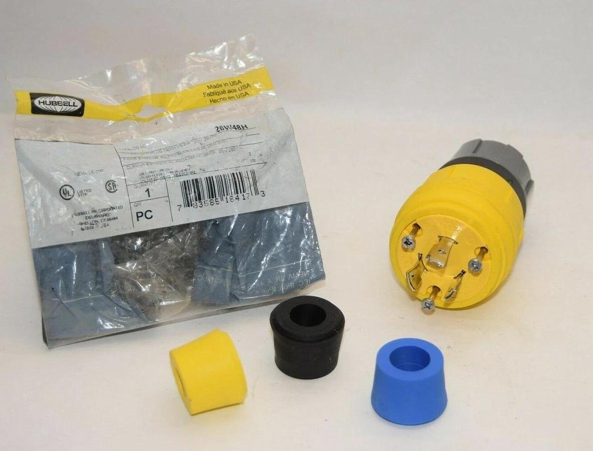 (NEW) HUBBELL 26W48H 20A 20 Amp A 250V Watertight Twist Lock Plug