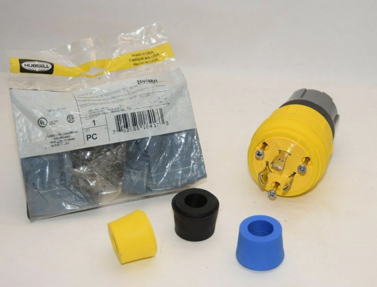 (NEW) HUBBELL 26W48H 20A 20 Amp A 250V Watertight Twist Lock Plug