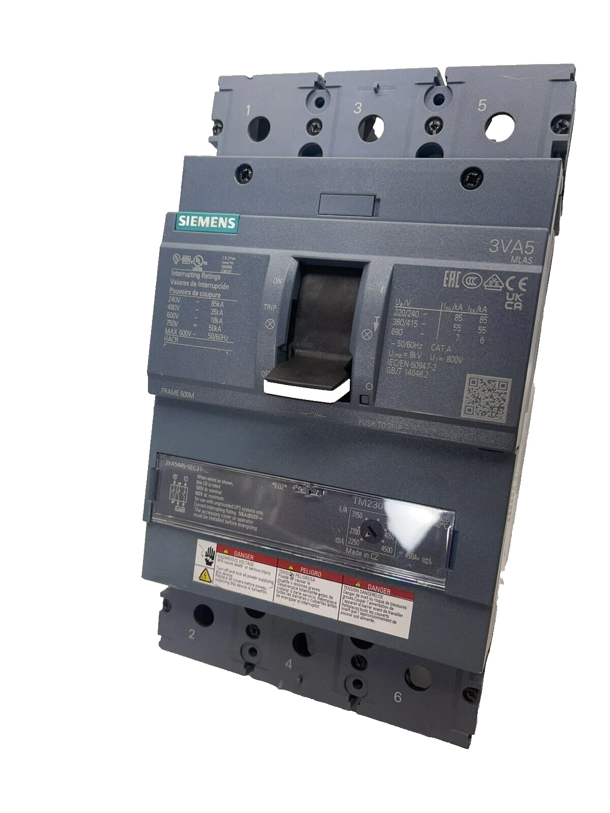Siemens 450a Breaker 3VA5445-5EC31-0AA0 450 Amp 3VA5445-5EC31 0AA0