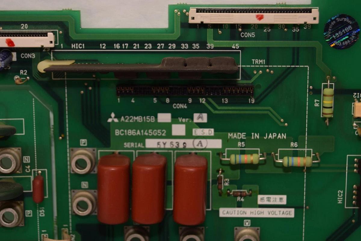 Used MITSUBISHI A22MB15B Ver A , BC186A145G52 Circuit Board Card With BC186A145H02
