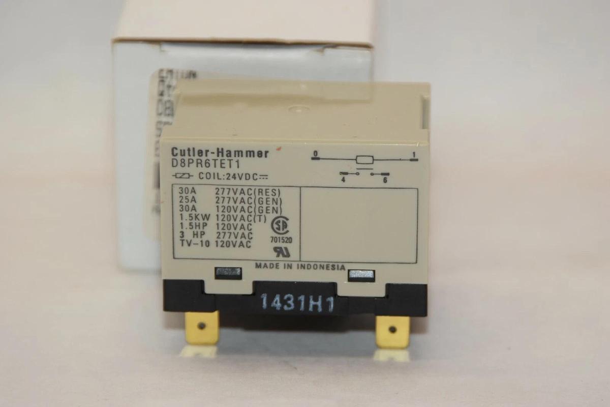 (NEW) CUTLER HAMMER D8PR6TET1 24Vdc Coil Relay