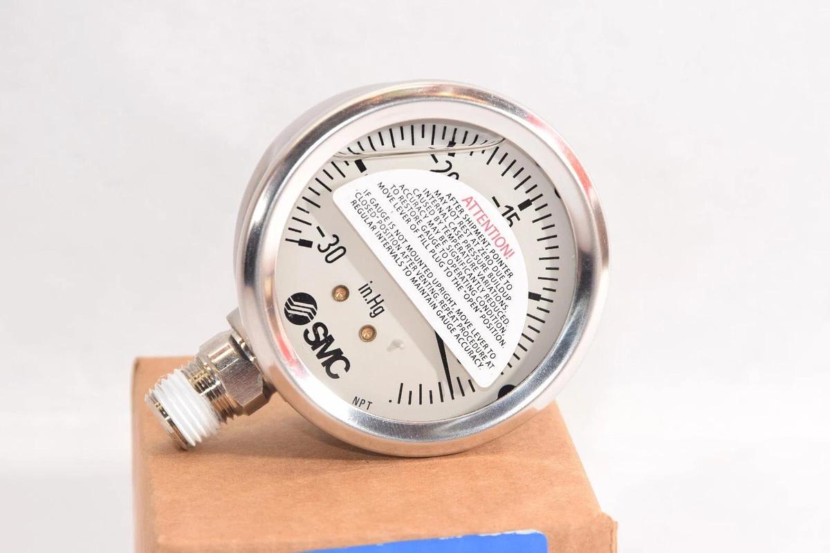 (NEW) SMC GAUGE-2.5"-CCK00452 CCK00452 2.5" Face -30 to 0 mm HG Special Gauge