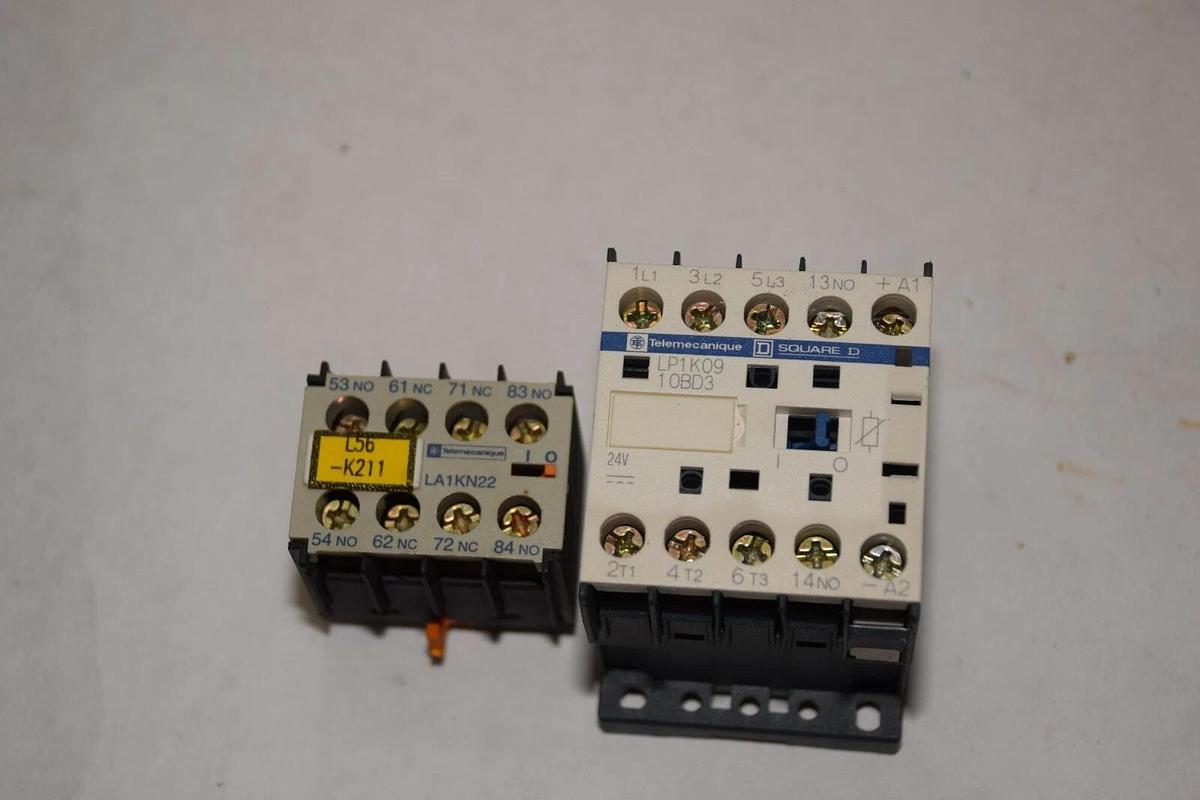 Used SQUARE D / TELEMECANIQUE LP1K09 10BD3 20A 600V CONTACTOR WITH LA1KN22 CONTACT