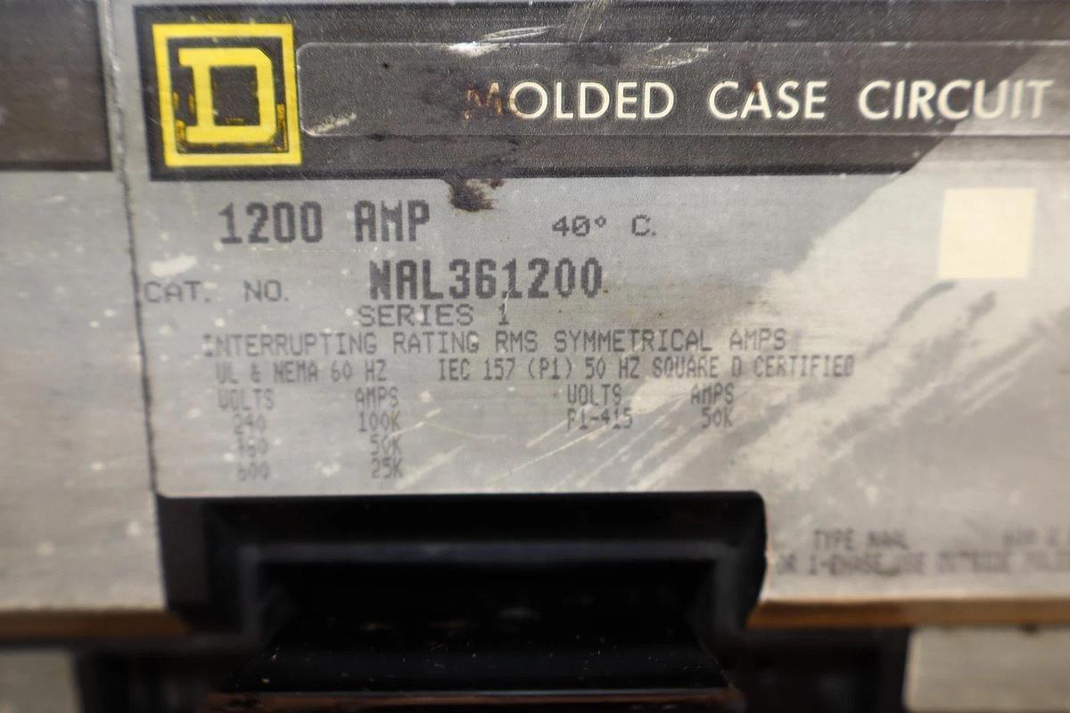 Used Square D Ciruit Breaker 1200A NAL361200 1200 Amp Ser 1 600v