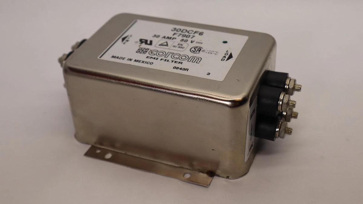 Corcom Power Line Filter 30DCF6 F7907 30 AMP 30A 80V EMI Filter (NOS)