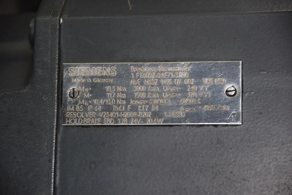 Used SIEMENS 1FT6082-8AF71-3THO 1FT6082-8AF71-3TH0 Brushless Servo Motor