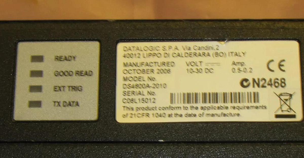 Used DATALOGIC DS4600A-2010  DS4600A2010 DS4600A 2010 BARCODE SCANNER