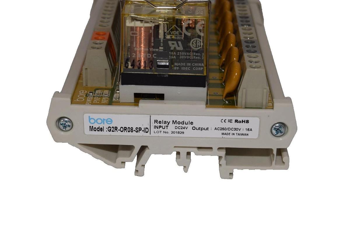 Used BORE G2R-OR08-SP-ID , G2R-0R08 24Vdc 16A 8-Channel Relay Module