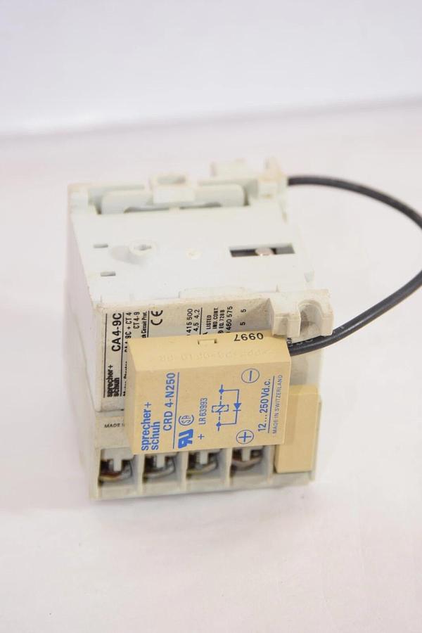 Used (Lot 2) SPRECHER + SCHUH CA 4-9C-10 Contactor With CRD 4-N250 Surge Suppressor