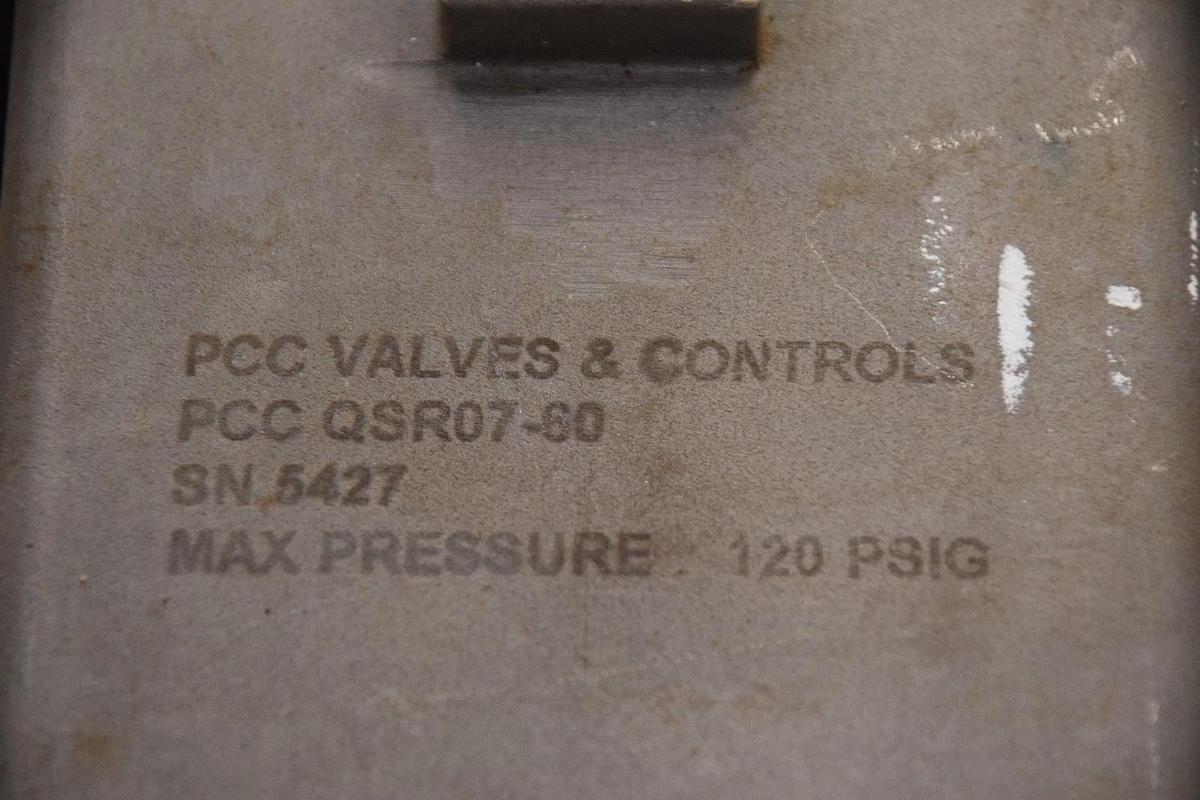Used PCC Valves & Controls Valve PCC QSR07-60 Valve operator, 120psi, Stainless Steel