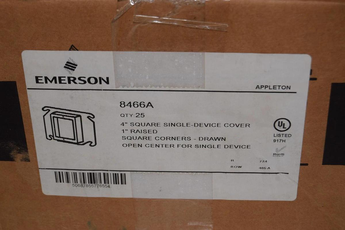 Emerson 4" Square Single-Device Cover 8466A 1" Raised New (Lot of 25)