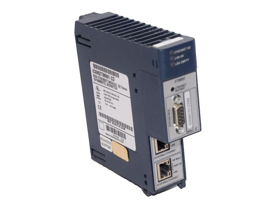 Used GE FANUC IC695ETM001-CD RX3i 10/100Mbits W/Switch Ethernet Module