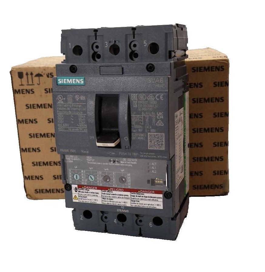 Siemens 3VA6 Circuit Breaker 3VA6110-6HN31-0AA0 100A 100 Amp ETU350LSI Trip *NEW